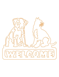 Welcome Sign Dog And Cat Kids Coloring Pages Pdf, Free Vectors File